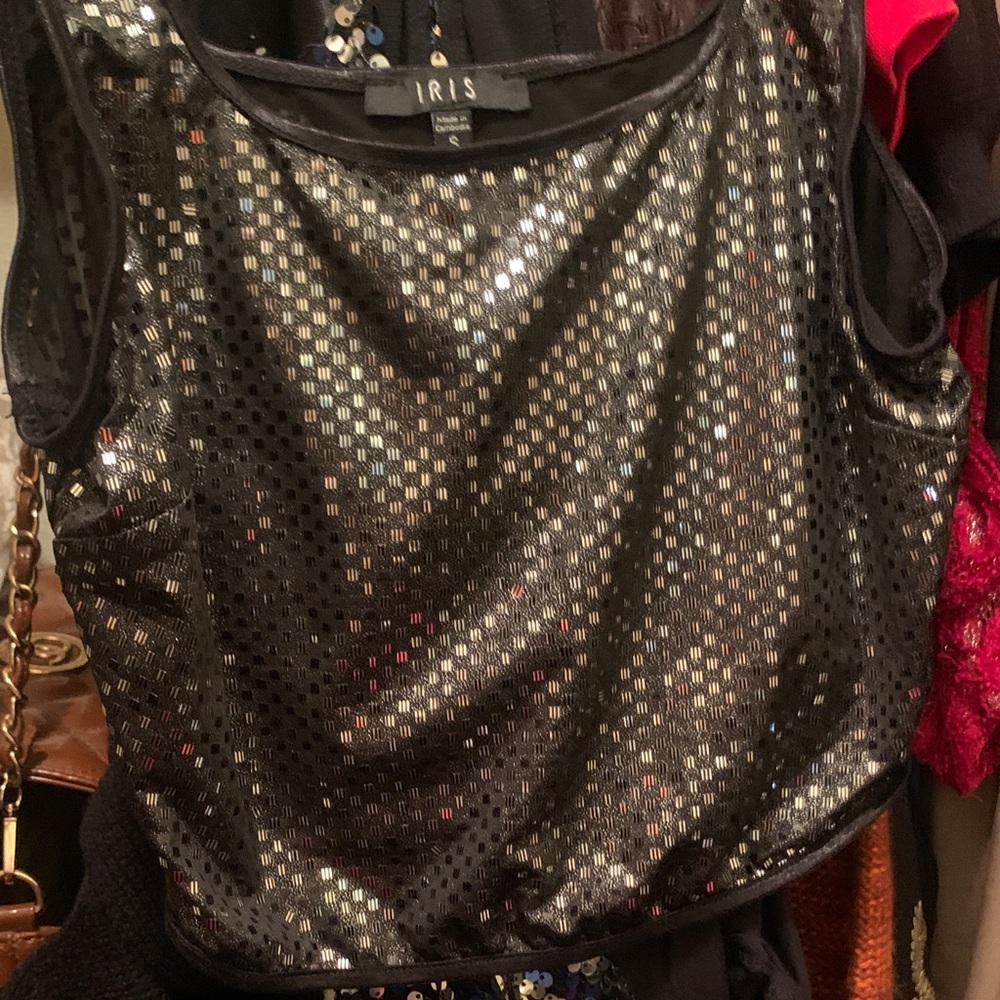 Iris Black and Silver Sequin Tank Top wit matching shorts